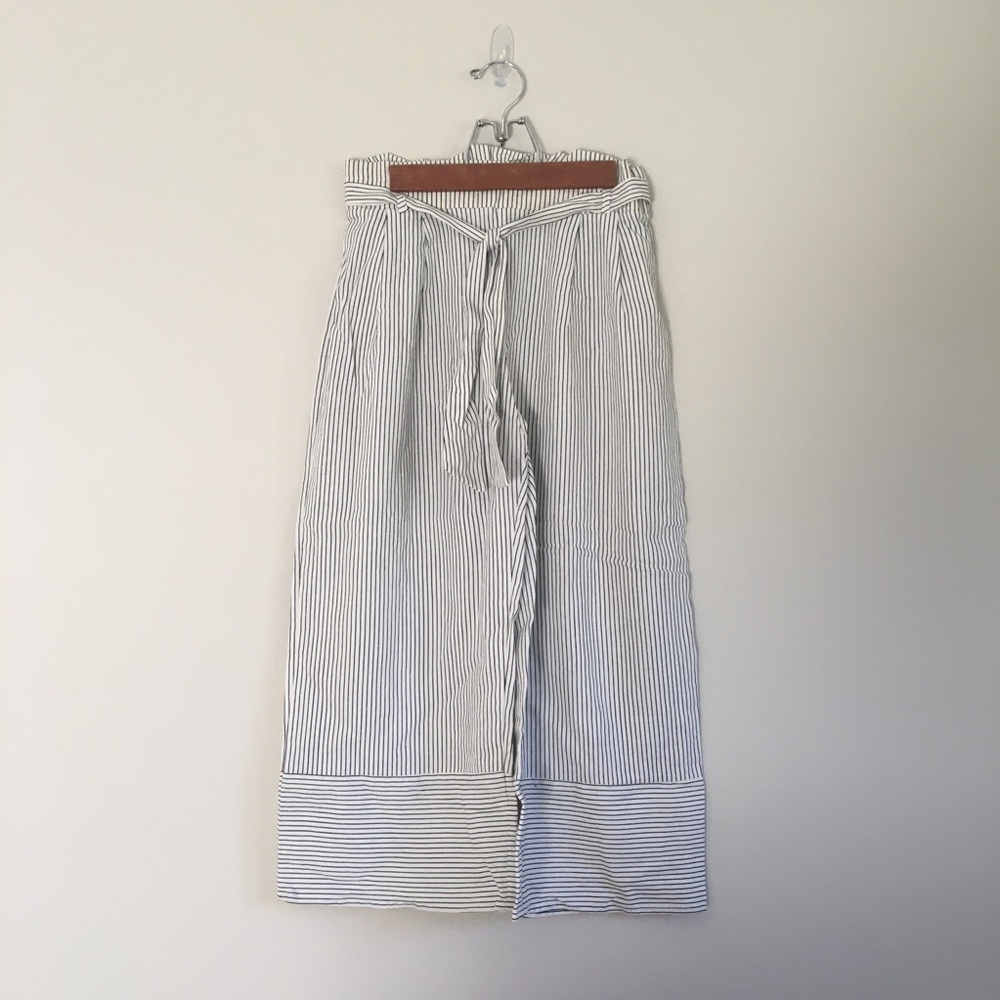 Kirious | Striped Tie Waist Pants, linen blend, wide leg